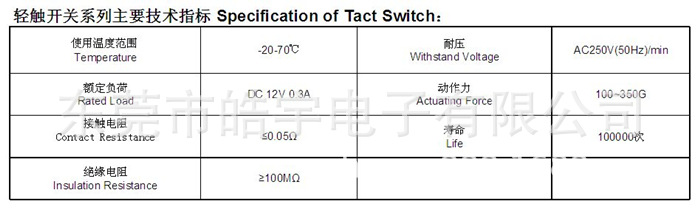 lamp tact switch